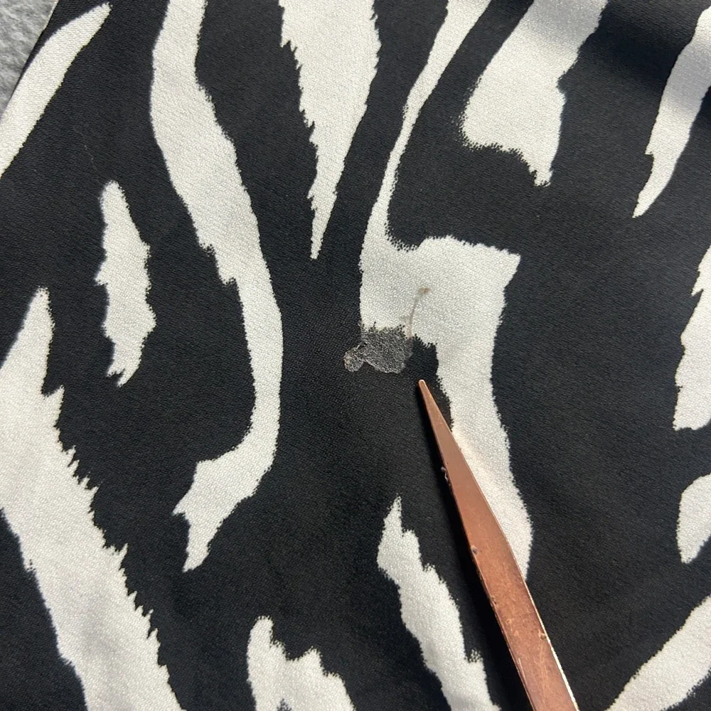 Rafaella Zebra Print Blouse Womens Plus Size 2X Black White 3/4 Sleeve Hem Top